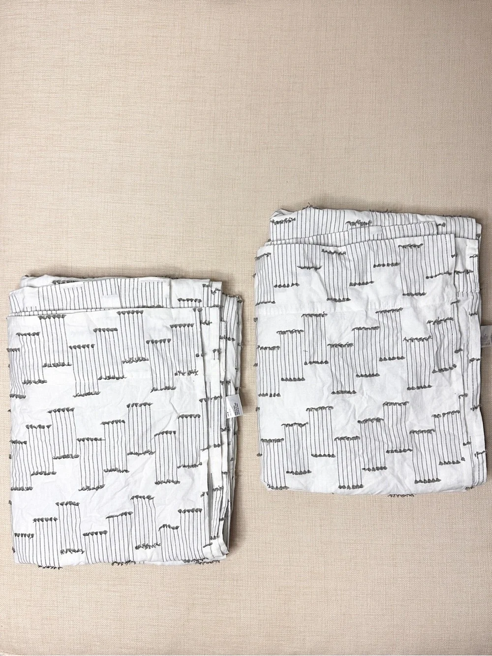Anthropologie Sandstone Textured Woven Curtain Set of 2 50x84